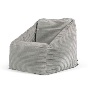 Morgan - Flauschiger Sitzsack für Kinder aus Cord, Grau