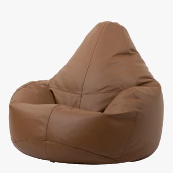 Pouf inclinable cuir marron