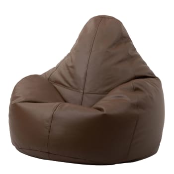 Pouf inclinable cuir marron chocolat