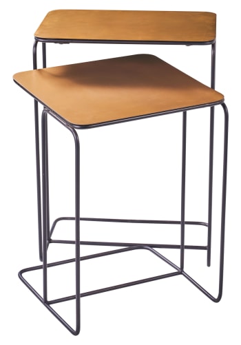 TAVOLINO 2in1 SET DI 2 TAVOLINI CERCHI PER SOGGIORNO 60X45 + 40X40 ONDRAGON - Polonia, Nuova