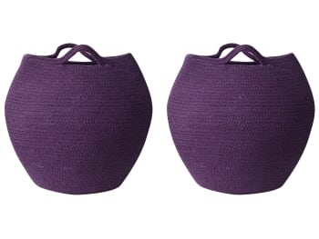 Panjgur - Textilkorb Baumwolle Violett 2er Set