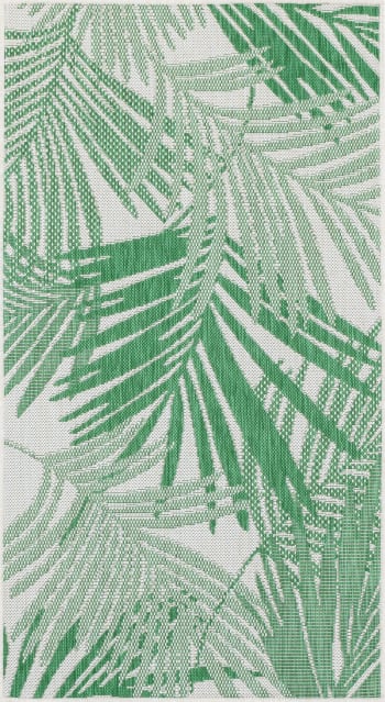 Lennie - Tapis d'Extérieur/Intérieur Vert/Ivoire 80x150