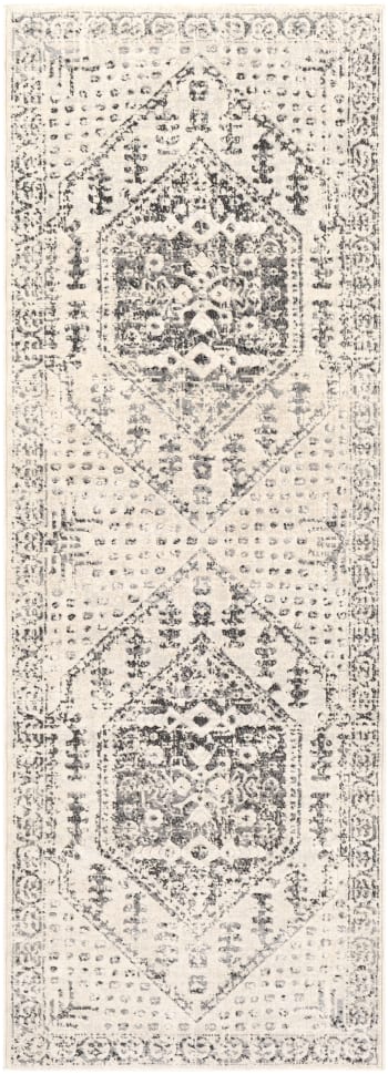 Calix - Tapis de Couloir Vintage Oriental Beige/Gris 80x220