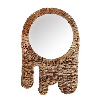 Specchio in Paglia, colore Marrone, 38x1x57 cm