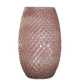 JUKE - Vase en Verre Marron, 18x18x30 cm