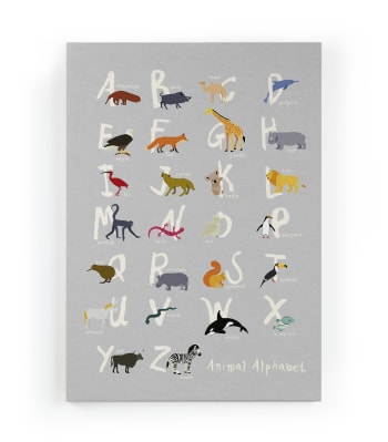 ANIMAL ALPHABET - Peinture sur toile 60x40 Imprimé Alphabet Animal