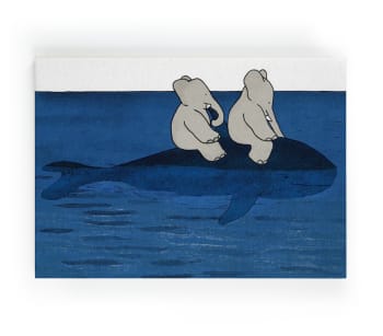 ELEPHANT AND WHALE - Peinture sur toile 60x40 Imprimé éléphant et baleine