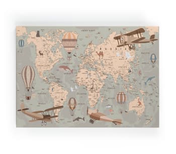 MAPAMUNDI - Peinture sur toile 60x40 Imprimé carte du monde
