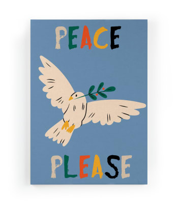 PEACE PLEASE - Peinture sur toile 60x40 Imprimé Paix s'il vous plaît