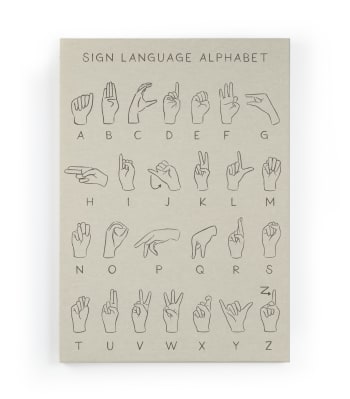 SIGN ALPHHABET - Lienzo 60x40 impresión Alfabeto de Signos