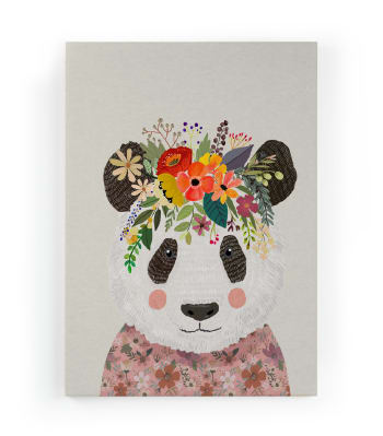 FLORAL PANDA - Peinture sur toile 60x40 Imprimé Panda Florale