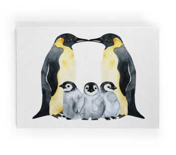 FAMILY PENGUINS - Leinwand 60x40 Pinguinfamilien-Druck