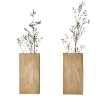 Koen - Vaso da parete in legno 2 pezzi