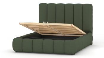 Cama moderna de madera de pino macizo y hdf 180x200 verde