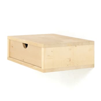 Aneu - Table de chevet flottante en bois de couleur beige