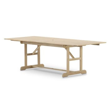 JAVA LIGHT - Table de jardin ext en bois 180/240x100 cm couleur claire