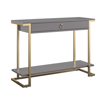 CAMILA - Table console avec 1 tiroir en MDF gris