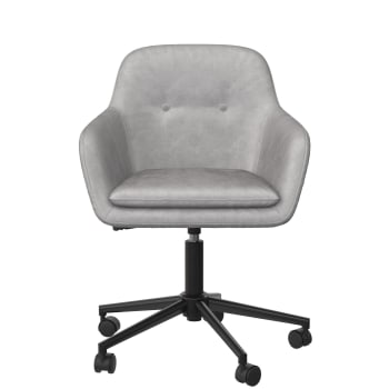 WESTERLEIGH - Chaise de bureau en velours gris clair
