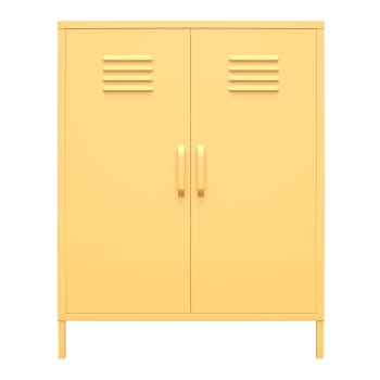 CACHE - Armario con 2 puertas en metal amarillo