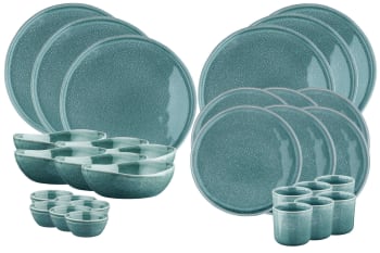 Magma - Set vaisselle 30 pièces en grès bleu