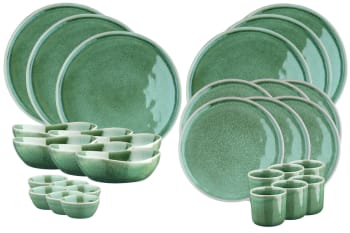 Magma - Set vaisselle 30 pièces en grès vert