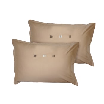 Lot 2 taies d'oreiller rayures Percale Coton BIO - Les Pensionnaires