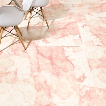 Adhésifs stickers sol marbre rose et dorures 60x60cm