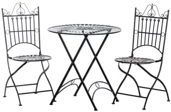TEGAL - Ensemble table et chaises de jardin en métal Bronze