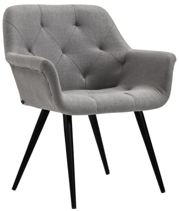 Langford - Chaise de salle à manger avec accoudoirs en tissu Gris