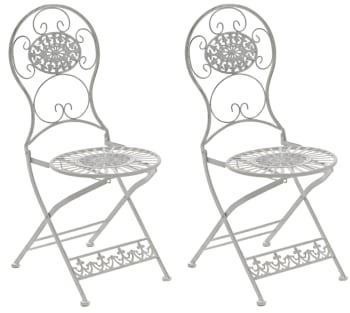 2er Set Gartenstühle klappbar aus Metall weiß MANI Maisons du Monde
