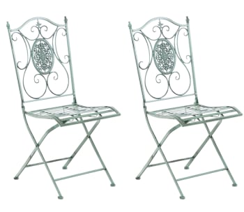 Gartenstuhl klappbar aus Metall antikcreme ASINA Maisons du Monde