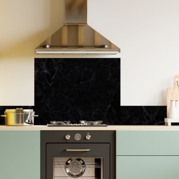 Paraschizzi cucina, in alluminio : L 60cm x H 70cm - Nero TOTAL BLACK