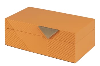Caja naranja de resina 22x13x8.5cm