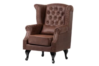 Sillon marron de madera 70x76x106cm