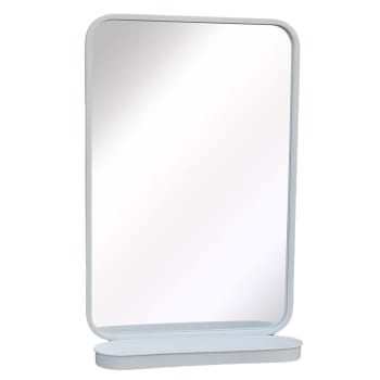 Bricklane - Miroir avec étagère en métal -50.500x77.500 cm - Blanc -