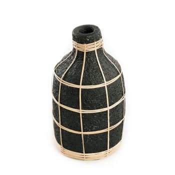 WHOOPY - Vase en terre cuite noir naturel H24