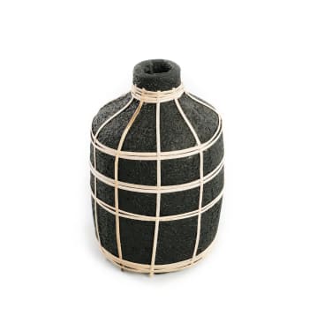 WHOOPY - Vase en terre cuite noir naturel H23