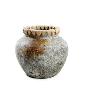 STYLY - Vase en terre cuite antique gris H19