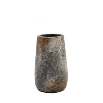 SPOOKY - Vase en terre cuite antique gris H22