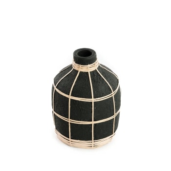 WHOOPY - Vase en terre cuite noir naturel H19