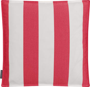 Santorin - Housse de coussin "box" rayures rouge et blanc- 40x40x5