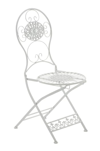 MANI - Chaise de jardin pliable en métal Blanc