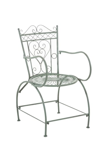 SHEELA - Chaise de jardin avec accoudoirs en métal Vert antique