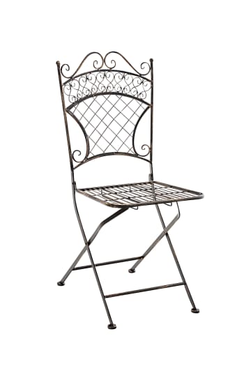 ADELAR - Chaise de jardin pliable en métal Bronze
