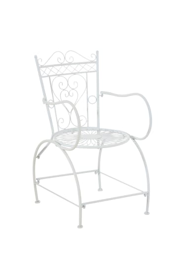 SHEELA - Gartenstuhl mit Armlehnen aus Metall weiß