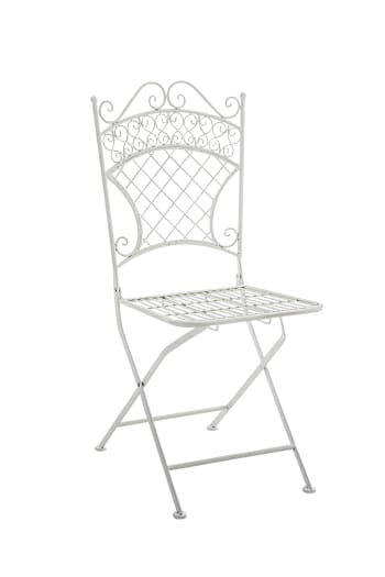 ADELAR - Chaise de jardin pliable en métal Blanc