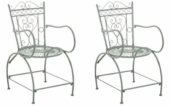 2er Set Gartenstühle mit Armlehnen aus Metall bronze SHEELA Maisons