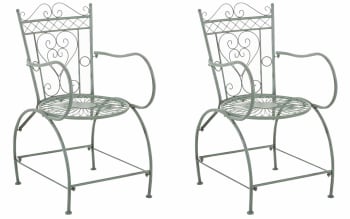 Lot de 2 chaises de jardin design en résine vert - Bliss - Homifab