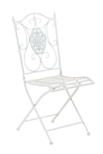 SIBELL - Chaise de jardin pliable en métal Blanc
