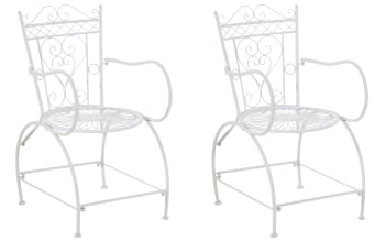 SHEELA - Lot de 2 chaises de jardin en métal Blanc